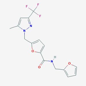 N-(2-furylmethyl)-5-{[5-methyl-3-(trifluoromethyl)-1H-pyrazol-1-yl]methyl}-2-furamide