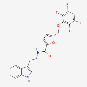 molecular formula C22H16F4N2O3 B3565762 N-[2-(1H-indol-3-yl)ethyl]-5-[(2,3,5,6-tetrafluorophenoxy)methyl]-2-furamide 