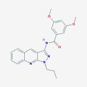 3,5-dimethoxy-N-(1-propyl-1H-pyrazolo[3,4-b]quinolin-3-yl)benzamide
