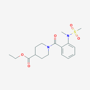 molecular formula C17H24N2O5S B3565793 ethyl 1-{2-[methyl(methylsulfonyl)amino]benzoyl}-4-piperidinecarboxylate 