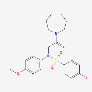 N-[2-(1-azepanyl)-2-oxoethyl]-4-fluoro-N-(4-methoxyphenyl)benzenesulfonamide