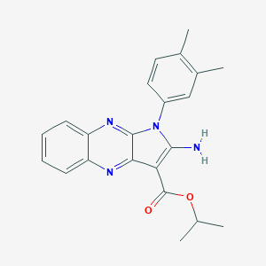 molecular formula C22H22N4O2 B356581 Propan-2-yl 2-amino-1-(3,4-dimethylphenyl)pyrrolo[3,2-b]quinoxaline-3-carboxylate CAS No. 799810-28-9