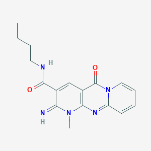 molecular formula C17H19N5O2 B356583 N-butyl-6-imino-7-methyl-2-oxo-1,7,9-triazatricyclo[8.4.0.0^{3,8}]tetradeca-3(8),4,9,11,13-pentaene-5-carboxamide CAS No. 847367-54-8