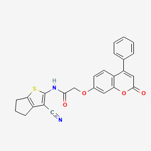 N-(3-cyano-5,6-dihydro-4H-cyclopenta[b]thien-2-yl)-2-[(2-oxo-4-phenyl-2H-chromen-7-yl)oxy]acetamide