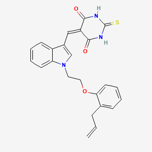 molecular formula C24H21N3O3S B3565878 5-({1-[2-(2-allylphenoxy)ethyl]-1H-indol-3-yl}methylene)-2-thioxodihydro-4,6(1H,5H)-pyrimidinedione 