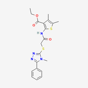 ethyl 4,5-dimethyl-2-({[(4-methyl-5-phenyl-4H-1,2,4-triazol-3-yl)thio]acetyl}amino)-3-thiophenecarboxylate