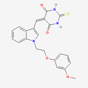 5-({1-[2-(3-methoxyphenoxy)ethyl]-1H-indol-3-yl}methylene)-2-thioxodihydro-4,6(1H,5H)-pyrimidinedione