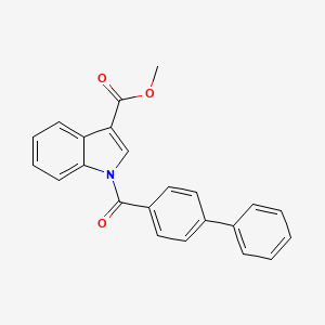 molecular formula C23H17NO3 B3565893 methyl 1-(4-biphenylylcarbonyl)-1H-indole-3-carboxylate CAS No. 6110-95-8