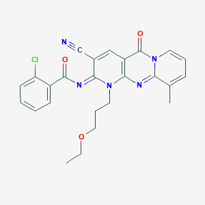 2-chloro-N-[3-cyano-1-(3-ethoxypropyl)-10-methyl-5-oxo-1,5-dihydro-2H-dipyrido[1,2-a:2,3-d]pyrimidin-2-ylidene]benzamide
