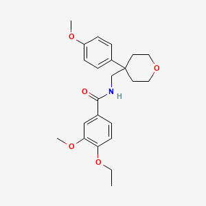 molecular formula C23H29NO5 B3565964 4-ethoxy-3-methoxy-N-{[4-(4-methoxyphenyl)tetrahydro-2H-pyran-4-yl]methyl}benzamide 