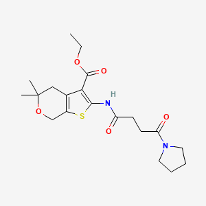 ethyl 5,5-dimethyl-2-{[4-oxo-4-(1-pyrrolidinyl)butanoyl]amino}-4,7-dihydro-5H-thieno[2,3-c]pyran-3-carboxylate