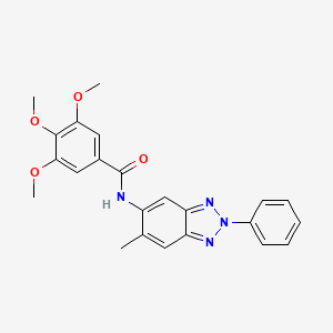 molecular formula C23H22N4O4 B3565990 3,4,5-trimethoxy-N-(6-methyl-2-phenyl-2H-1,2,3-benzotriazol-5-yl)benzamide 