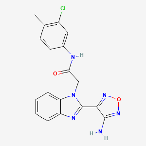 molecular formula C18H15ClN6O2 B3565991 2-[2-(4-amino-1,2,5-oxadiazol-3-yl)-1H-benzimidazol-1-yl]-N-(3-chloro-4-methylphenyl)acetamide 