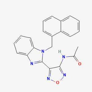 molecular formula C22H17N5O2 B3565998 N-{4-[1-(1-naphthylmethyl)-1H-benzimidazol-2-yl]-1,2,5-oxadiazol-3-yl}acetamide 