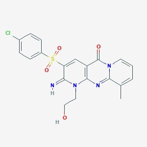 3-[(4-chlorophenyl)sulfonyl]-1-(2-hydroxyethyl)-2-imino-10-methyl-1,2-dihydro-5H-dipyrido[1,2-a:2,3-d]pyrimidin-5-one