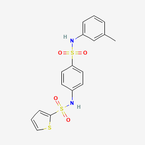 molecular formula C17H16N2O4S3 B3566021 N-(4-{[(3-methylphenyl)amino]sulfonyl}phenyl)-2-thiophenesulfonamide 