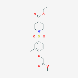 molecular formula C18H25NO7S B3566036 ethyl 1-{[4-(2-methoxy-2-oxoethoxy)-3-methylphenyl]sulfonyl}-4-piperidinecarboxylate 