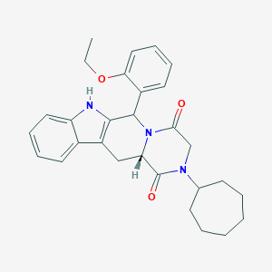 2-Cycloheptyl-6-(2-ethoxyphenyl)-2,3,6,7,12,12a-hexahydropyrazino[2',1':6,1]pyrido[3,4-b]indole-1,4-dione