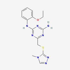 N-(2-ethoxyphenyl)-6-{[(4-methyl-4H-1,2,4-triazol-3-yl)thio]methyl}-1,3,5-triazine-2,4-diamine