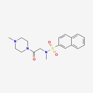 molecular formula C18H23N3O3S B3566090 N-methyl-N-[2-(4-methyl-1-piperazinyl)-2-oxoethyl]-2-naphthalenesulfonamide 