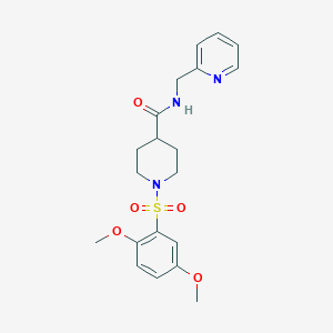 molecular formula C20H25N3O5S B3566098 1-[(2,5-dimethoxyphenyl)sulfonyl]-N-(2-pyridinylmethyl)-4-piperidinecarboxamide 