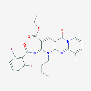 molecular formula C26H24F2N4O4 B356612 Ethyl 7-butyl-6-(2,6-difluorobenzoyl)imino-11-methyl-2-oxo-1,7,9-triazatricyclo[8.4.0.03,8]tetradeca-3(8),4,9,11,13-pentaene-5-carboxylate CAS No. 847184-16-1