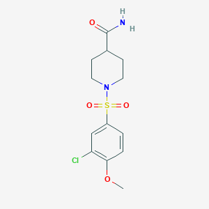 molecular formula C13H17ClN2O4S B3566123 1-[(3-chloro-4-methoxyphenyl)sulfonyl]-4-piperidinecarboxamide 