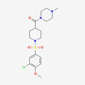 molecular formula C18H26ClN3O4S B3566137 1-({1-[(3-chloro-4-methoxyphenyl)sulfonyl]-4-piperidinyl}carbonyl)-4-methylpiperazine 