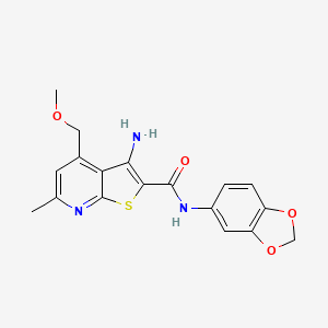 3-amino-N-1,3-benzodioxol-5-yl-4-(methoxymethyl)-6-methylthieno[2,3-b]pyridine-2-carboxamide