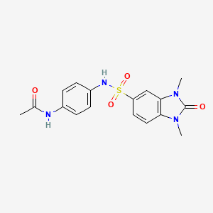 molecular formula C17H18N4O4S B3566185 N-(4-{[(1,3-dimethyl-2-oxo-2,3-dihydro-1H-benzimidazol-5-yl)sulfonyl]amino}phenyl)acetamide 