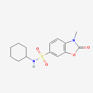 molecular formula C14H18N2O4S B3566196 N-cyclohexyl-3-methyl-2-oxo-2,3-dihydro-1,3-benzoxazole-6-sulfonamide 