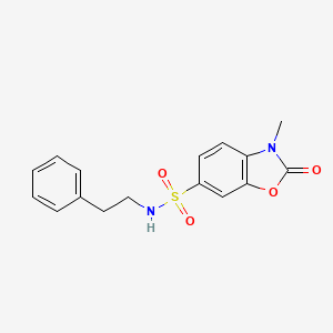 molecular formula C16H16N2O4S B3566204 3-methyl-2-oxo-N-(2-phenylethyl)-2,3-dihydro-1,3-benzoxazole-6-sulfonamide 