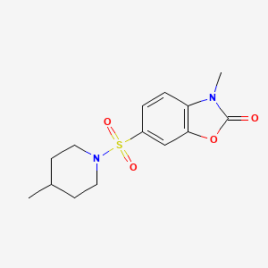 molecular formula C14H18N2O4S B3566216 3-methyl-6-[(4-methyl-1-piperidinyl)sulfonyl]-1,3-benzoxazol-2(3H)-one 