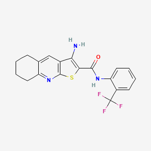 molecular formula C19H16F3N3OS B3566229 3-氨基-N-[2-(三氟甲基)苯基]-5,6,7,8-四氢噻吩[2,3-b]喹啉-2-羧酰胺 