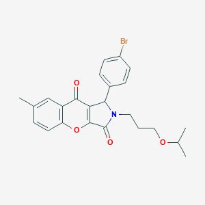 molecular formula C24H24BrNO4 B356624 1-(4-Bromophenyl)-2-(3-isopropoxypropyl)-7-methyl-1,2-dihydrochromeno[2,3-c]pyrrole-3,9-dione CAS No. 848206-23-5