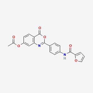 molecular formula C21H14N2O6 B3566253 2-[4-(2-furoylamino)phenyl]-4-oxo-4H-3,1-benzoxazin-7-yl acetate 