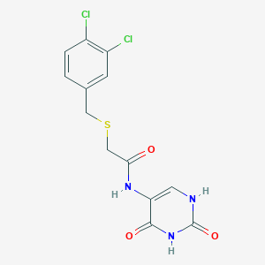 molecular formula C13H11Cl2N3O3S B3566260 2-[(3,4-dichlorobenzyl)thio]-N-(2,4-dioxo-1,2,3,4-tetrahydro-5-pyrimidinyl)acetamide 