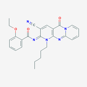 molecular formula C26H25N5O3 B356628 N-(5-Cyano-2-oxo-7-pentyl-1,7,9-triazatricyclo[8.4.0.03,8]tetradeca-3(8),4,9,11,13-pentaen-6-ylidene)-2-ethoxybenzamide CAS No. 848212-32-8