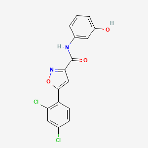 molecular formula C16H10Cl2N2O3 B3566307 5-(2,4-DICHLOROPHENYL)-N~3~-(3-HYDROXYPHENYL)-3-ISOXAZOLECARBOXAMIDE 