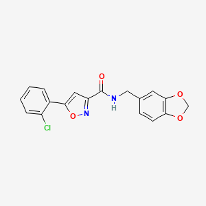 N-(1,3-benzodioxol-5-ylmethyl)-5-(2-chlorophenyl)-3-isoxazolecarboxamide