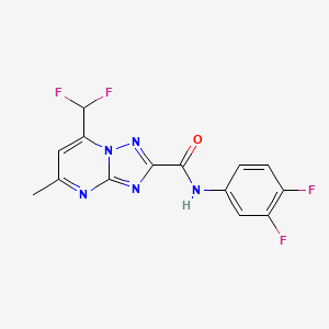 molecular formula C14H9F4N5O B3566339 7-(difluoromethyl)-N-(3,4-difluorophenyl)-5-methyl[1,2,4]triazolo[1,5-a]pyrimidine-2-carboxamide 