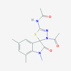 molecular formula C16H18N4O3S B356637 N-(4-acetyl-1',5',7'-trimethyl-2'-oxospiro[1,3,4-thiadiazole-5,3'-indole]-2-yl)acetamide CAS No. 799263-57-3