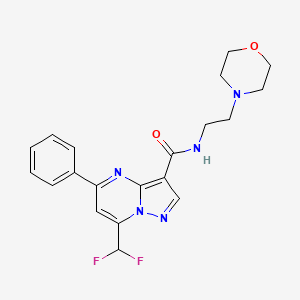 molecular formula C20H21F2N5O2 B3566371 7-(difluoromethyl)-N-[2-(4-morpholinyl)ethyl]-5-phenylpyrazolo[1,5-a]pyrimidine-3-carboxamide 