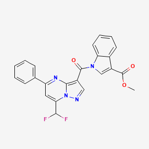 molecular formula C24H16F2N4O3 B3566379 methyl 1-{[7-(difluoromethyl)-5-phenylpyrazolo[1,5-a]pyrimidin-3-yl]carbonyl}-1H-indole-3-carboxylate 