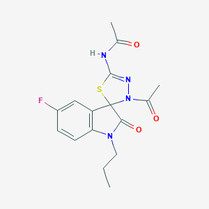 N-(4-acetyl-5'-fluoro-2'-oxo-1'-propylspiro[1,3,4-thiadiazole-5,3'-indole]-2-yl)acetamide