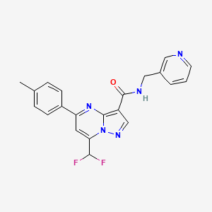 molecular formula C21H17F2N5O B3566427 7-(DIFLUOROMETHYL)-5-(4-METHYLPHENYL)-N~3~-(3-PYRIDYLMETHYL)PYRAZOLO[1,5-A]PYRIMIDINE-3-CARBOXAMIDE 