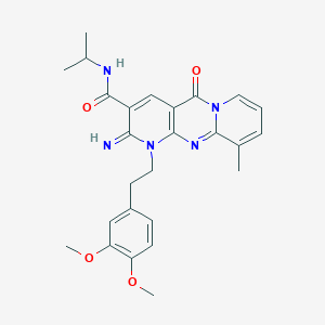 molecular formula C26H29N5O4 B356653 1-[2-(3,4-dimethoxyphenyl)ethyl]-2-imino-N-isopropyl-10-methyl-5-oxo-1,5-dihydro-2H-dipyrido[1,2-a:2,3-d]pyrimidine-3-carboxamide CAS No. 848728-56-3