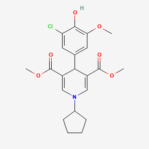 3,5-DIMETHYL 4-(3-CHLORO-4-HYDROXY-5-METHOXYPHENYL)-1-CYCLOPENTYL-1,4-DIHYDROPYRIDINE-3,5-DICARBOXYLATE