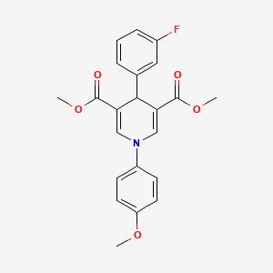 molecular formula C22H20FNO5 B3566604 dimethyl 4-(3-fluorophenyl)-1-(4-methoxyphenyl)-1,4-dihydro-3,5-pyridinedicarboxylate 