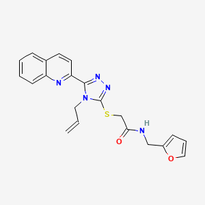 molecular formula C21H19N5O2S B3566670 2-{[4-allyl-5-(2-quinolinyl)-4H-1,2,4-triazol-3-yl]thio}-N-(2-furylmethyl)acetamide 